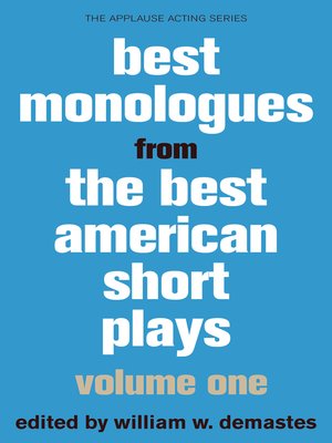 cover image of Best Monologues from Best American Short Plays, Volume One